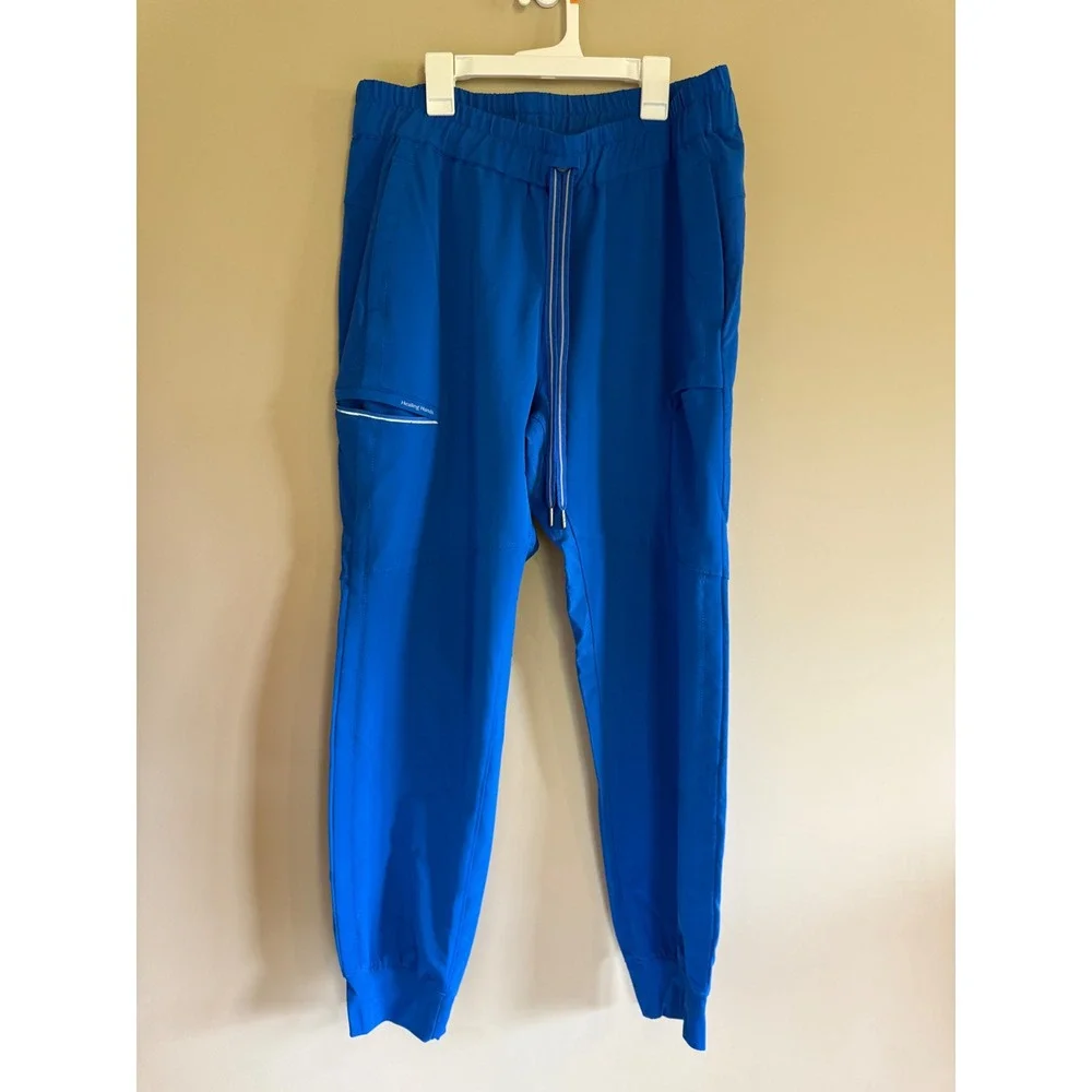 Healing Hands HH Works Women Royal Blue Jogger Scrub Pants Size Large - Picture 1 of 4
